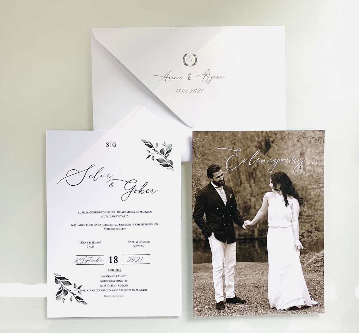 PD0332 Einladungskarte mit Bild / resimli Davetiye - Hochzeit / Düğün - Verlobung / Nişan  