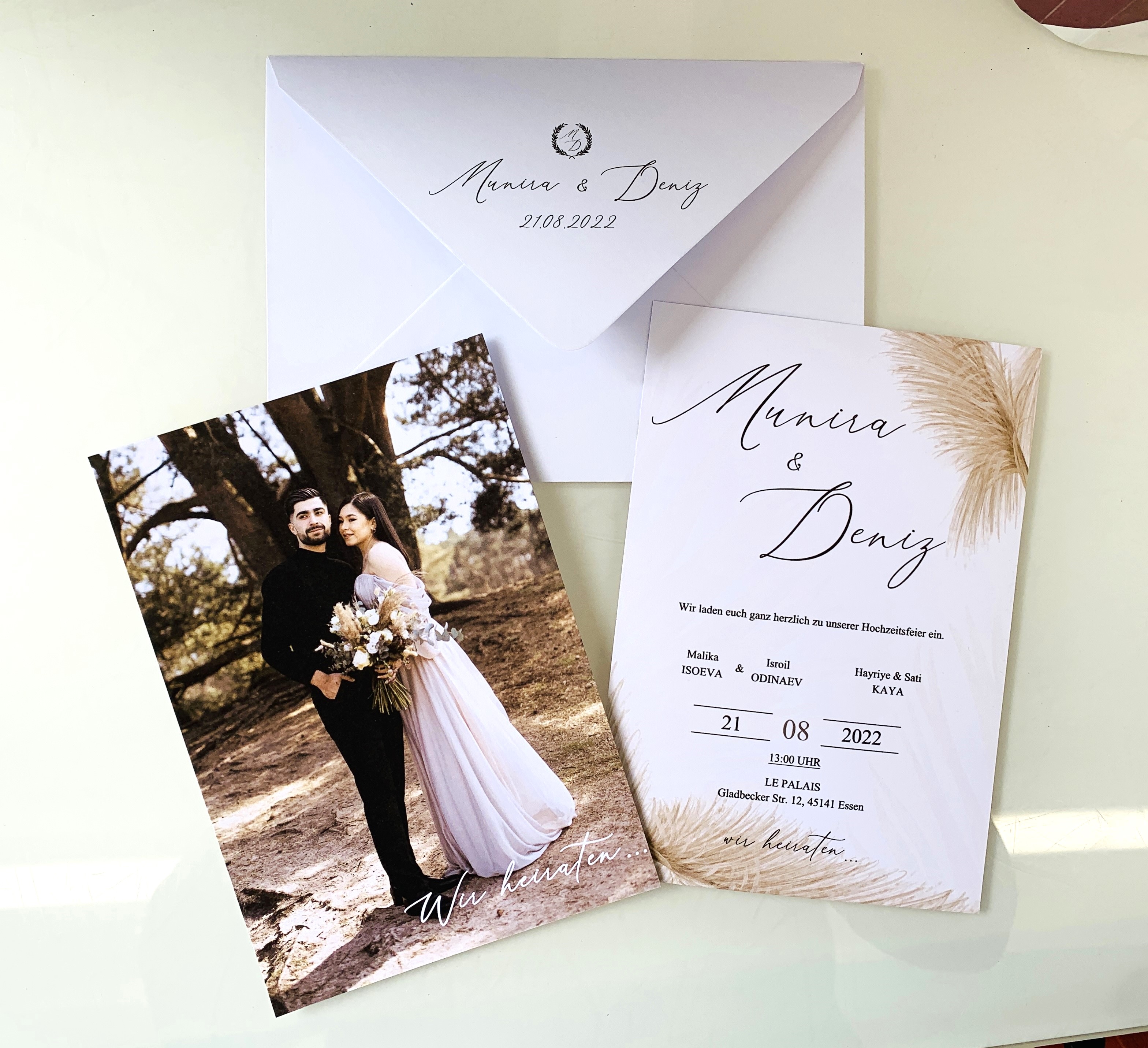 PD202 Einladungskarte mit Bild / resimli Davetiye - Hochzeit / Düğün - Verlobung / Nişan 
