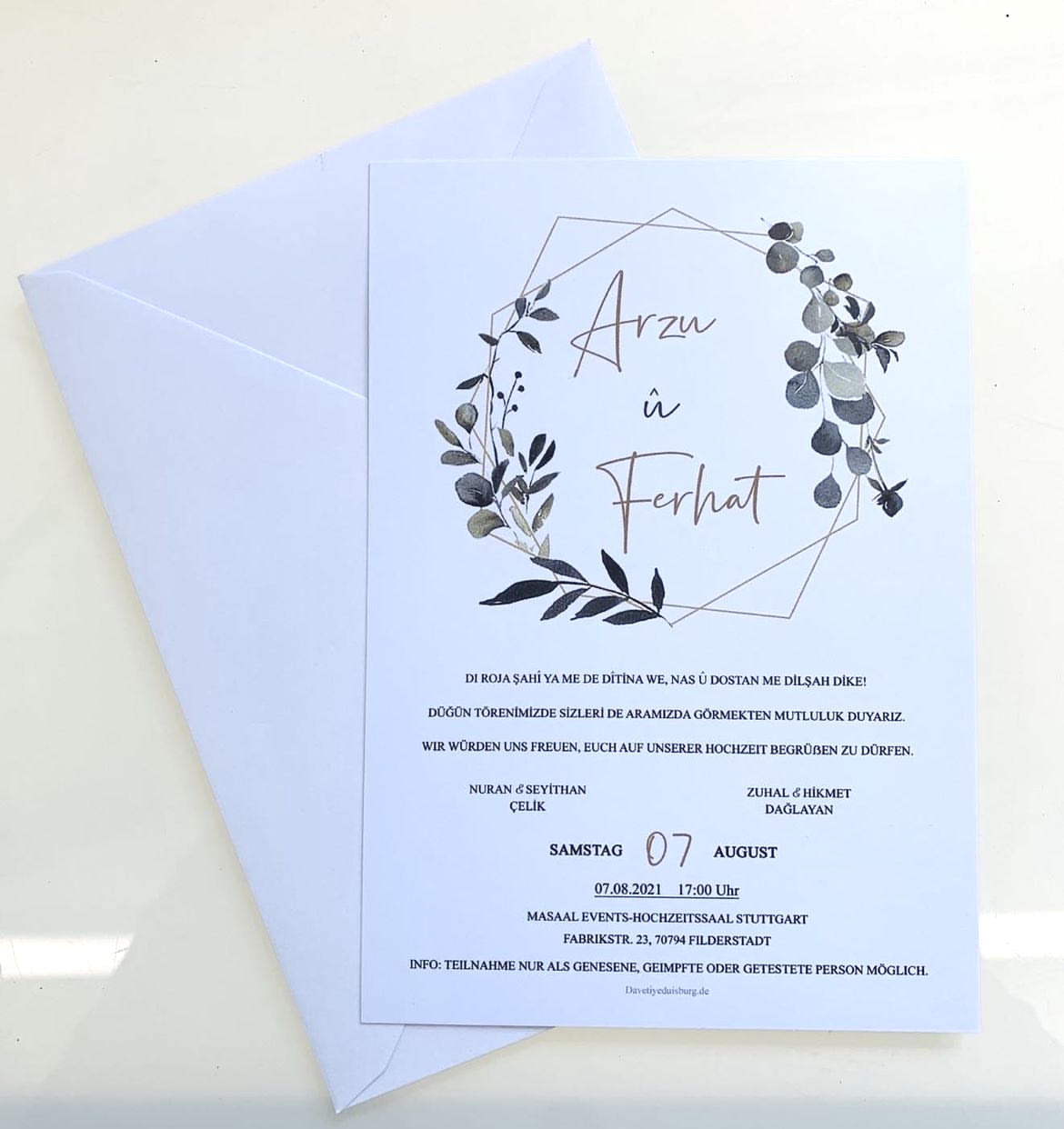  PD4525 - Einladungskarte / Davetiye - Hochzeit / Düğün - Verlobung / Nişan       
