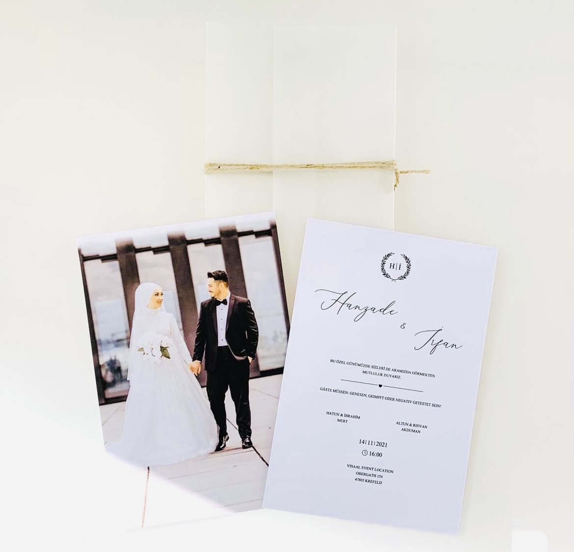 PD20352 Einladungskarte mit Bild / resimli Davetiye - Hochzeit / Düğün - Verlobung / Nişan  
